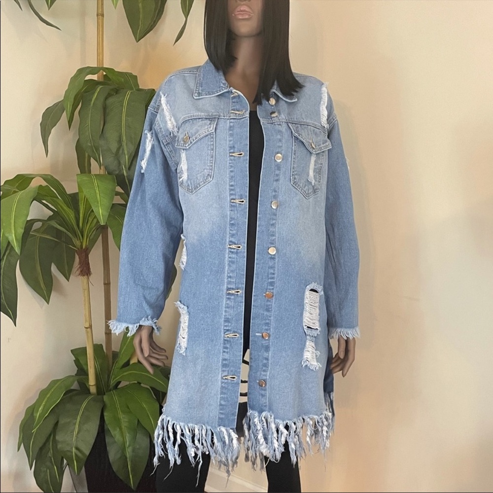 NEW Women’s Ladder Distressed Denim Jacket, | Various Sizes